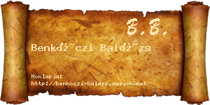 Benkóczi Balázs névjegykártya